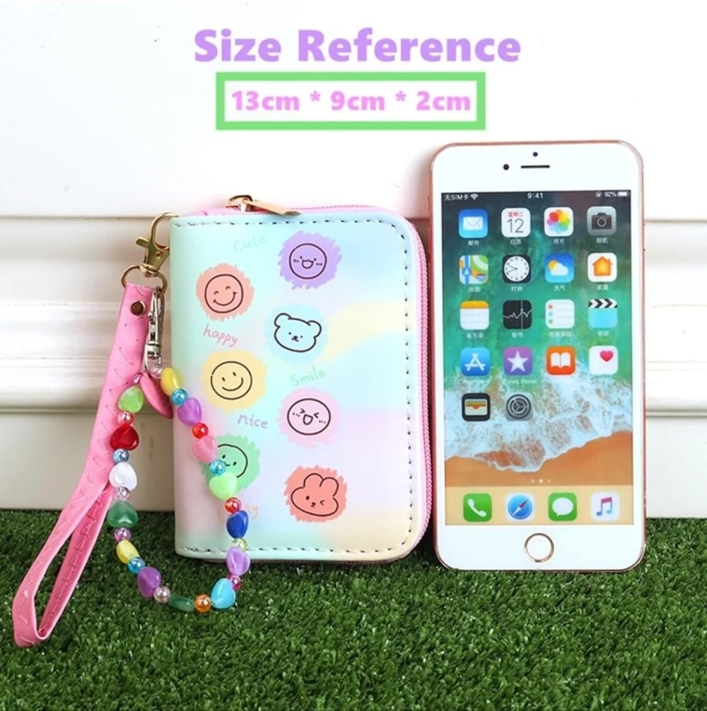 Colorful Kids Wallet with Beaded Strap
